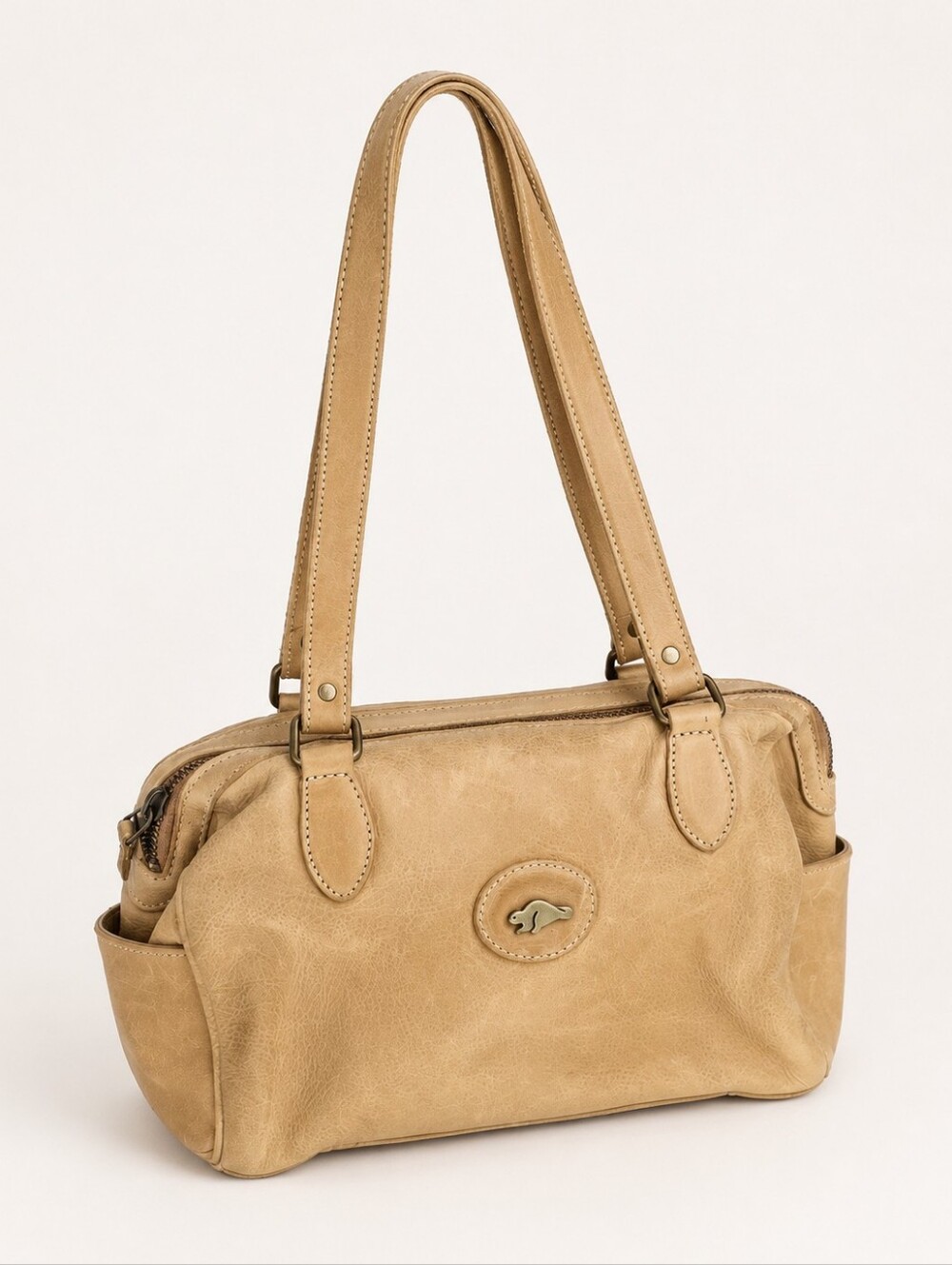 Roots Genuine Leather Tan Distressed Shoulder Bag – Worn Once